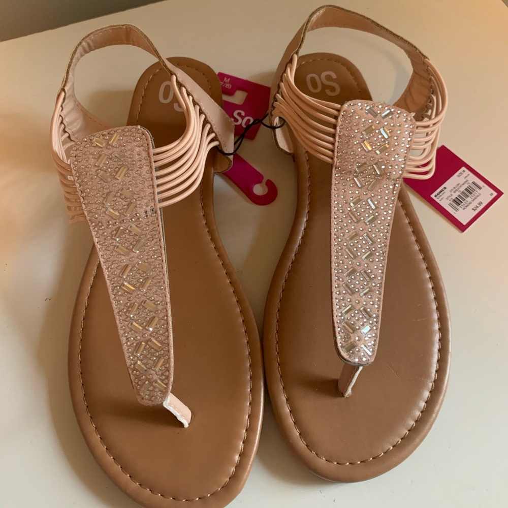 SO Breathtaking Blush Sandals Size M (7/8)